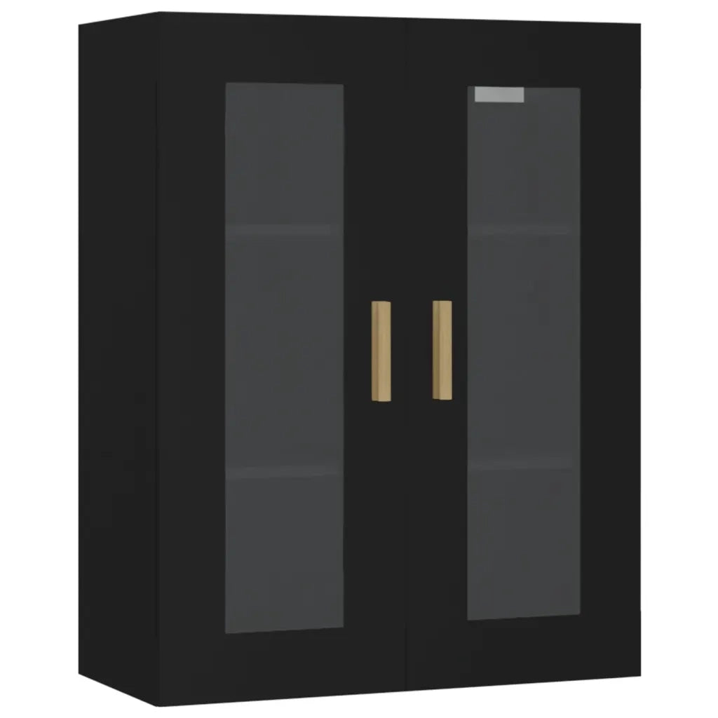 Armadietto Pensile a Parete Nero 69,5x34x90 cm cod mxl 17892