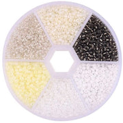 Kit di Sieraden Artigianali a Mano - Armbandhi/Halskettinghi con Perle di Vetro Colorate - 1900 Stuks - Mini Perle 3 mm - Set di Decorazioni per Gioielli DIY