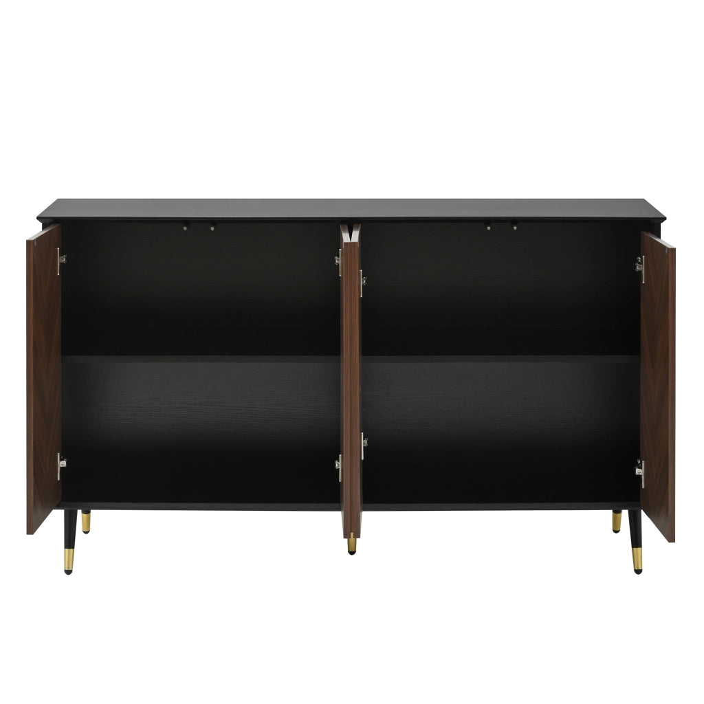 Sideboard con Ante e Ripiani ¨C Xylo ¨C Legno MDF, Metallo, Motivo Spina di Pesce