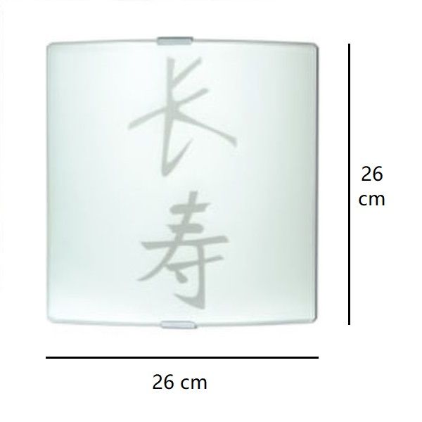 APPLIQUE DA PARETE IN VETRO CON IDEOGRAMMI CINESI 1XE27 FAN