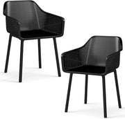Set di 2 Sedie da Pranzo Moderne, Sedie in Plastica con Schienale Traspirante in Rete e Gambe Resistenti, Portata 150 kg, Poltroncine Laterali d'Accento per Sala da Pranzo, Studio e Soggiorno