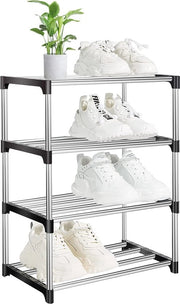 Organizzatore a 4 Livelli per Scarpe - Raccoglitore Stivale Stacking con Deposito Metallico Duraturo per la Casa