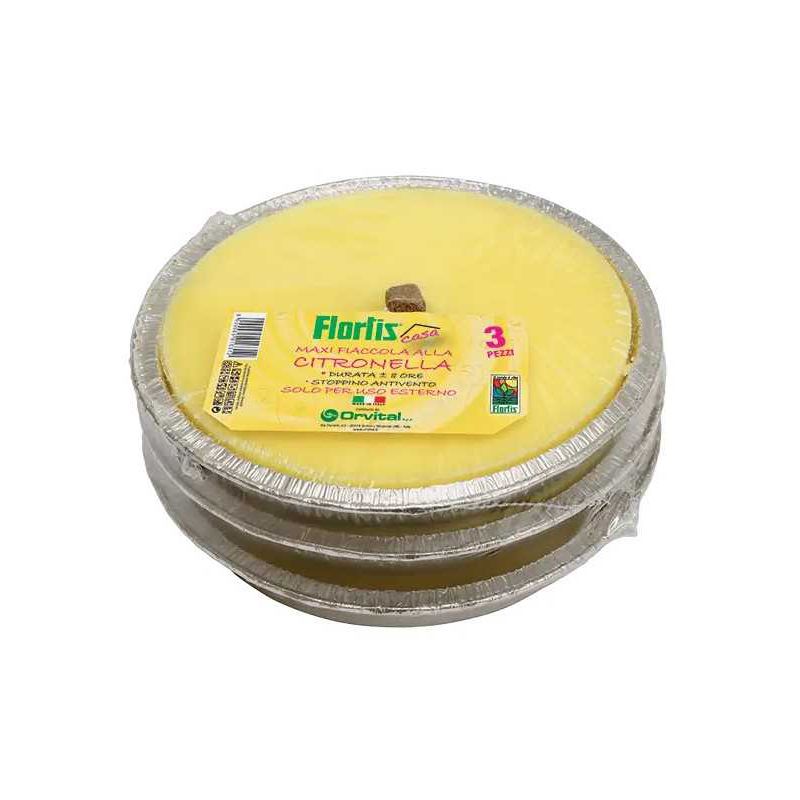 MAXI FIACCOLA CITRONELLA 3 PZ PER ZANZARE D16,5X8H CM