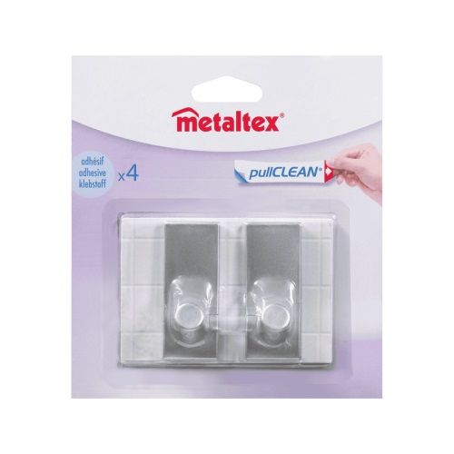 GANCI ADESIVI SET 2 PZ ARGENTO METALLIZZATO METALTEX