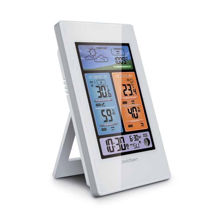 STAZIONE METEO VERTICALE A COLORI CON SONDA DA ESTERNO WIRELESS AVIDSEN