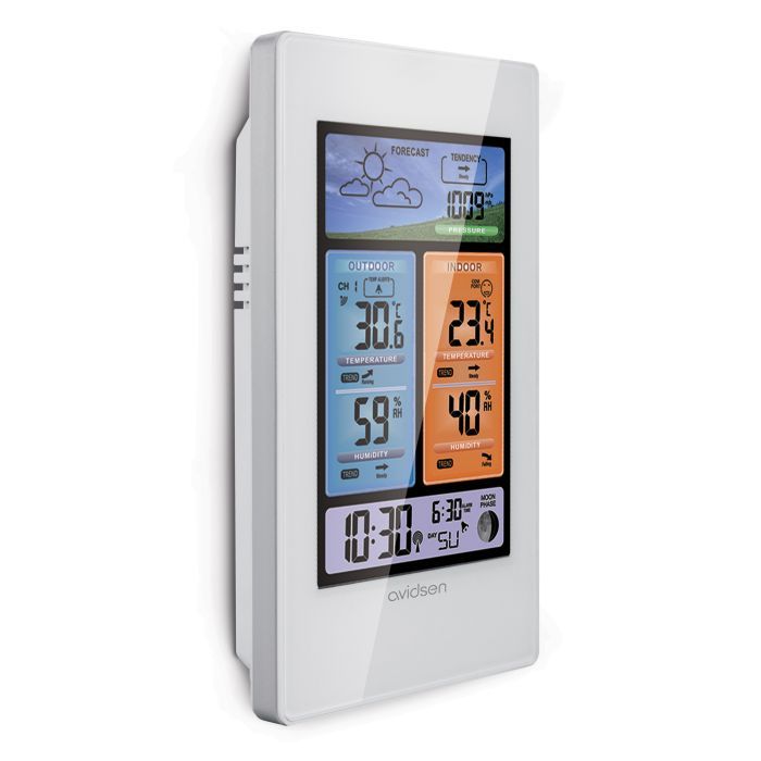 STAZIONE METEO VERTICALE A COLORI CON SONDA DA ESTERNO WIRELESS AVIDSEN