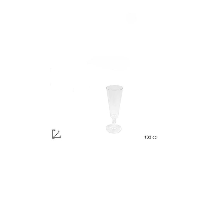 FLUTE PLASTICA 6PZ TRASPARENTI