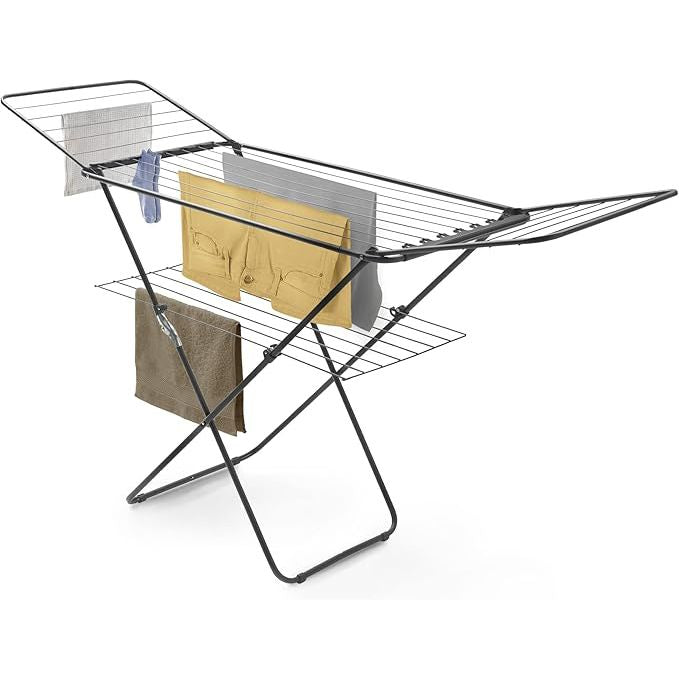 STENDIBIANCHERIA IN ACCIAIO CON ALI METALTEX PANAREA NERO OPACO