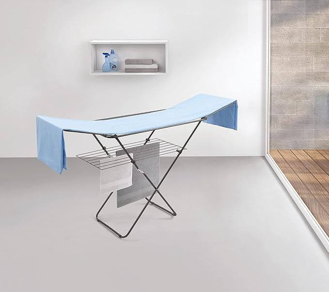 STENDIBIANCHERIA IN ACCIAIO CON ALI METALTEX PANAREA NERO OPACO