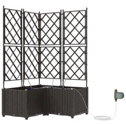 Fioriere | Cassetta per fiori | Vaso da giardino 3 pz Marrone 80 x 80 x 142 cm Plastica
