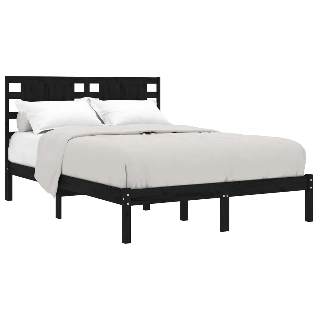 Giroletto Nero in Legno Massello di Pino 200x200 cm 3104242