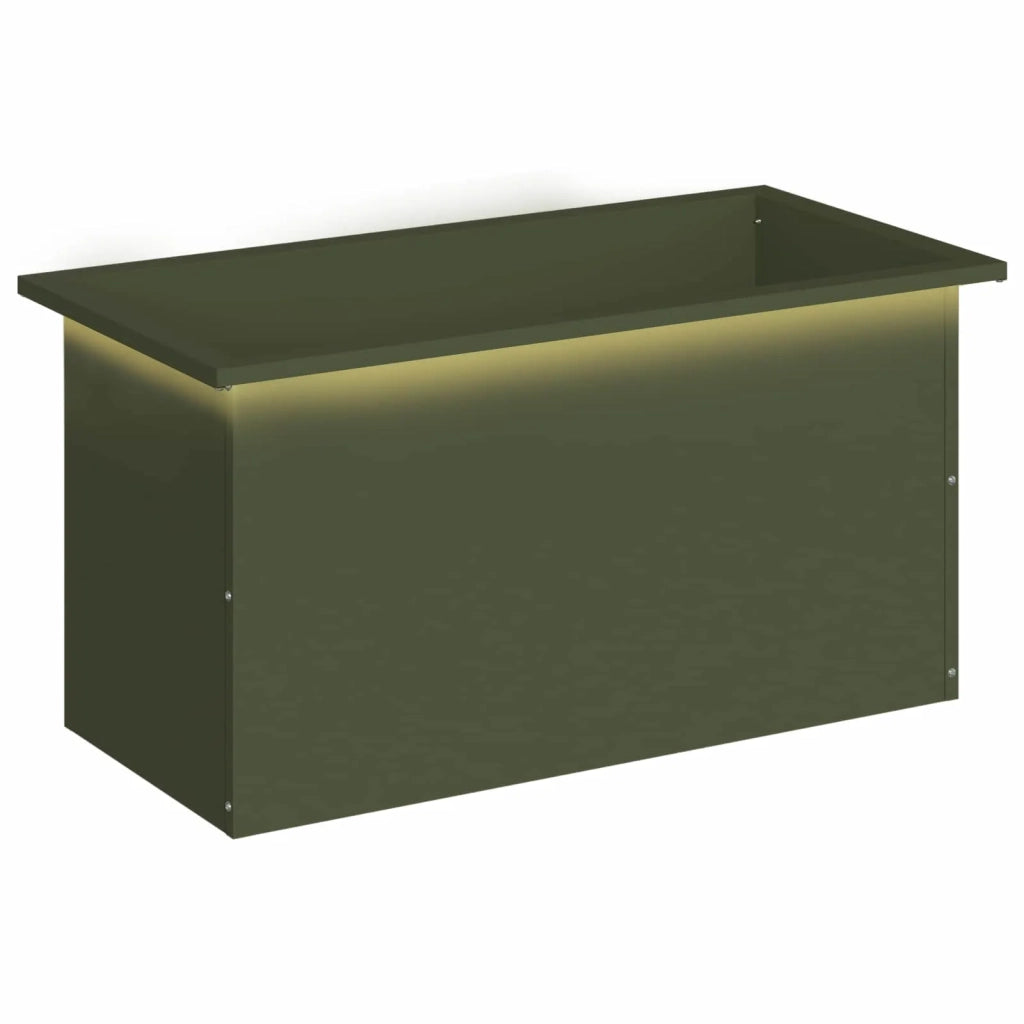 Fioriera da giardino con LED Verde Oliva 40 x 80 x 40 cm 8008160