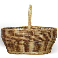 Cesto grande Agata in vimini con manico intrecciato bicolore 65 x 34 x h 52 cm