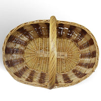 Cesto grande Agata in vimini con manico intrecciato bicolore 65 x 34 x h 52 cm