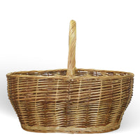 Cesto Ambra vimini naturale con manico intrecciato bicolore 59 x 29,5 x h 42 cm