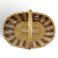 Cesto Ambra vimini naturale con manico intrecciato bicolore 59 x 29,5 x h 42 cm