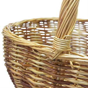 Cesto Ambra vimini naturale con manico intrecciato bicolore 59 x 29,5 x h 42 cm