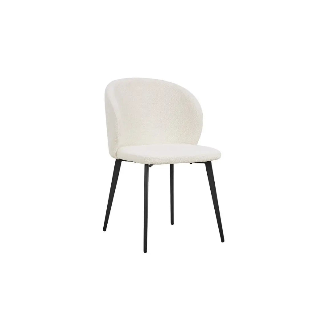 Sedia TOLO Tessuto Bouclé Bianco, dimensioni H80 x L51 x P55, ideale per la tua cucina o sala da pranzo.