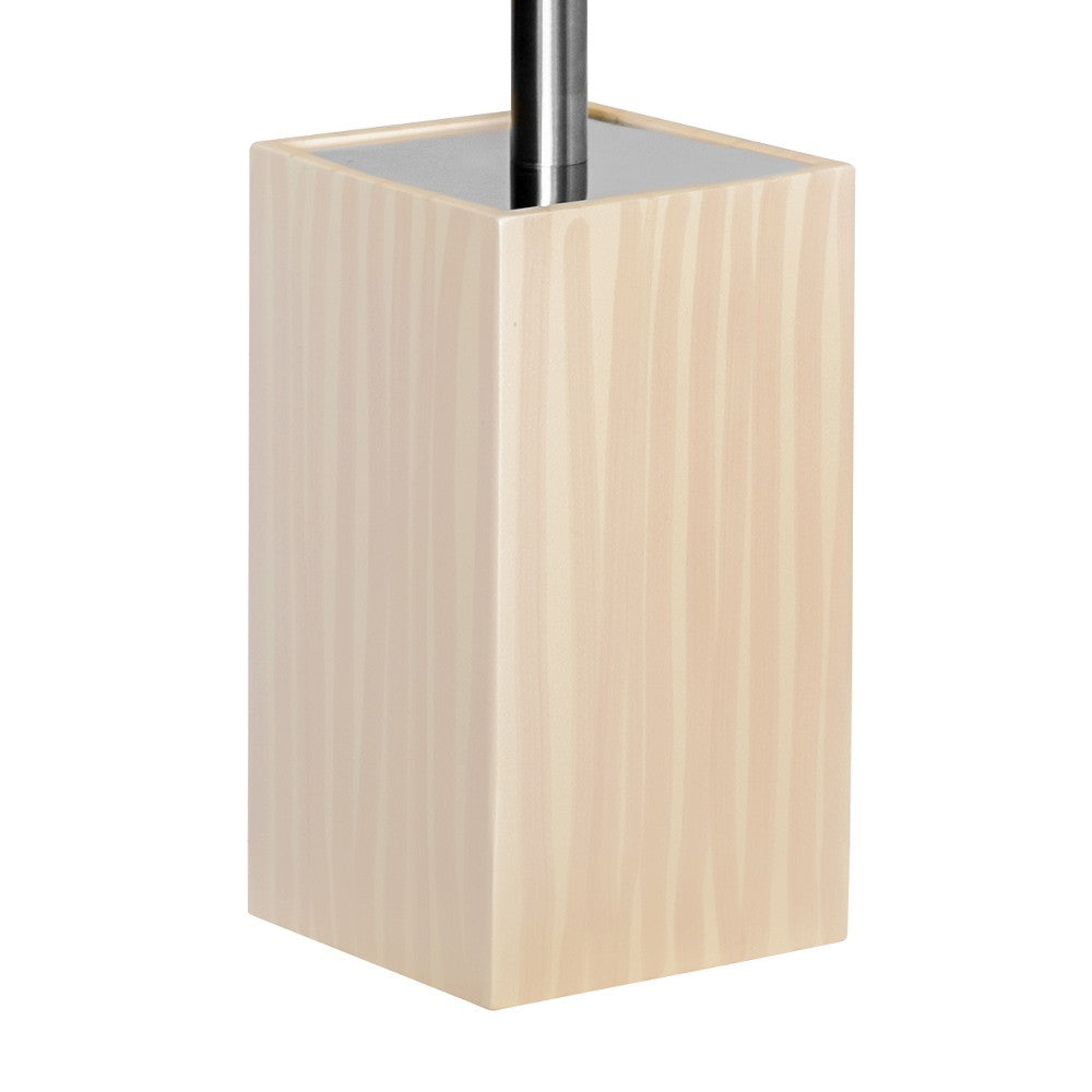 Porta scopino wc serie cool da appoggio color legno chiaro, realizzato in poliresina