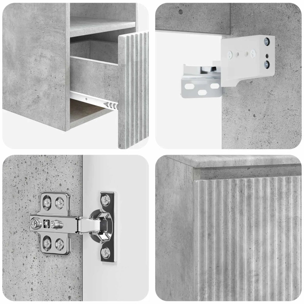 Set di mobili per il bagno 2 pz Grigio Cemento 3404117
