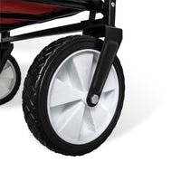 Carretto Carrello Giardinaggio Pieghevole Rimorchio Carriola da Giardino Rosso