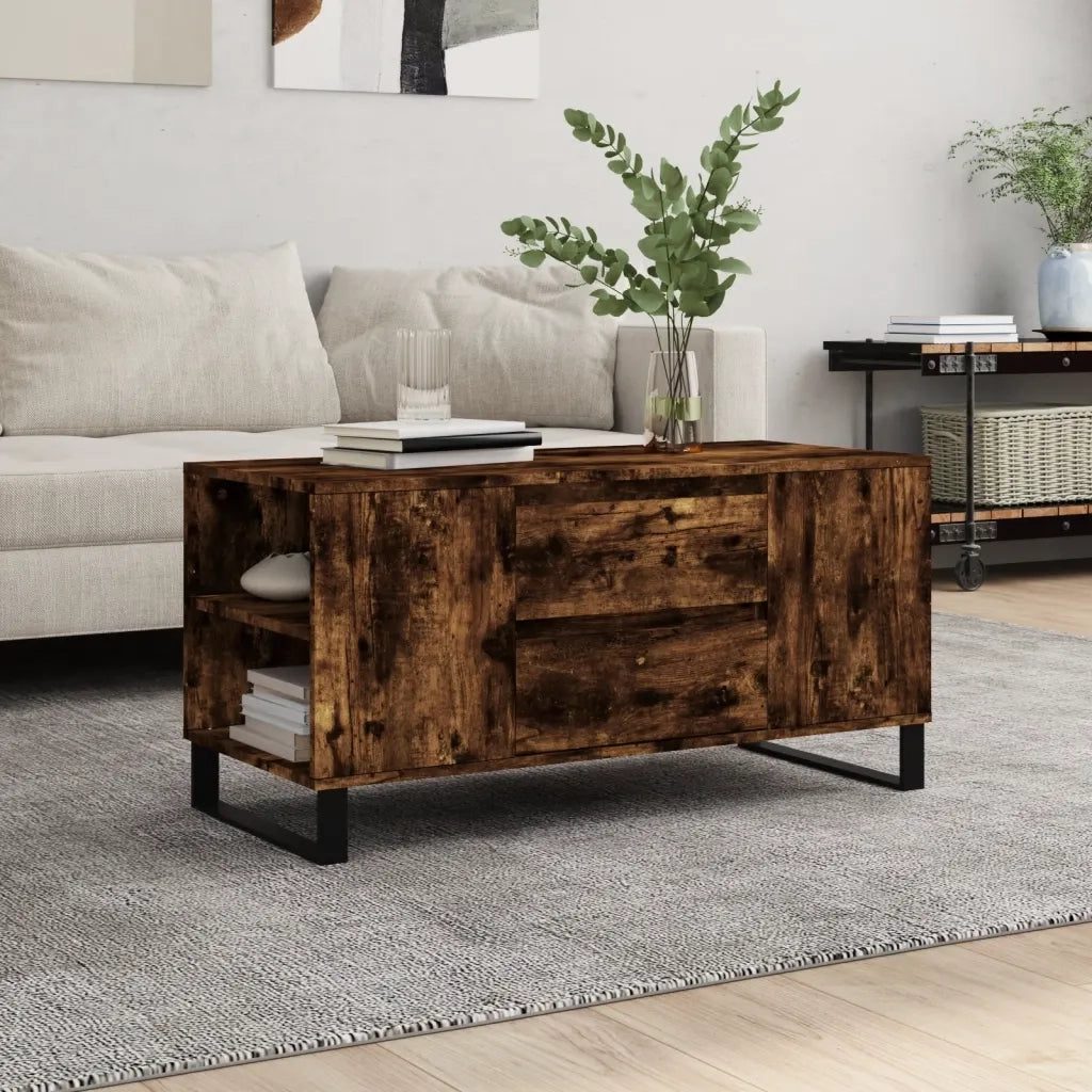 Tavolino da salotto | Tavolino da caff¨¨ | Tavolino da Soggiorno Rovere Fumo 102x44,5x50cm Legno Multistrato