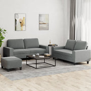 Set di Divani 3 pz Grigio Scuro in Tessuto 3201891