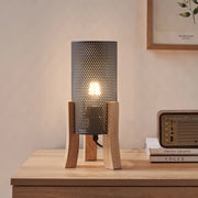Lampada da Tavolo Comodino Joelleldsvin con Paralume Cilindrico in Metallo 30x14x14 cm - Grigio lux.pro
