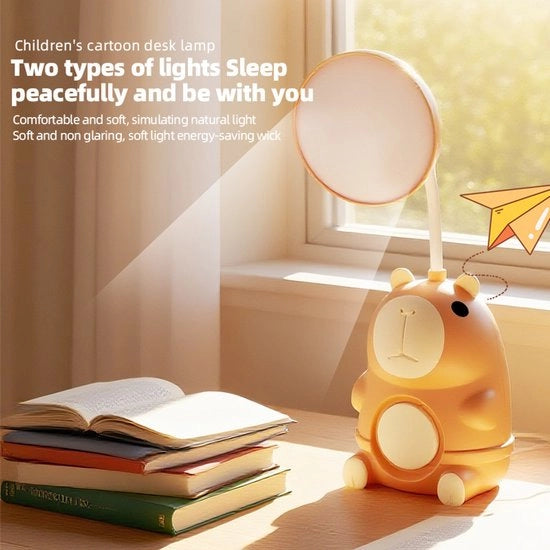 Lampada da scrivania per bambini, mini lampada da notte, caricabile via USB, lampada da notte per bambino, lampada da scrivania cartoon, idea regalo, lampada da notte per bambino - marrone
