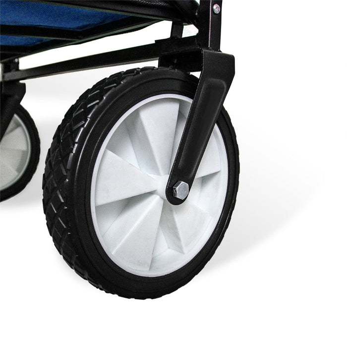 Carretto Carrello Giardinaggio Pieghevole Rimorchio Carriola da Giardino Blu