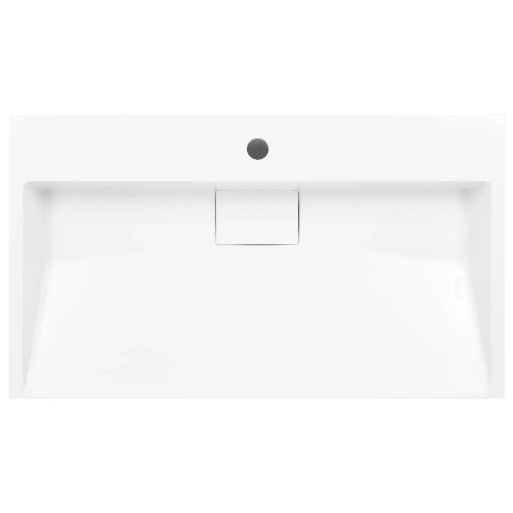 Lavandino 80x46x11 cm Blocco in Marmo/Minerale Bianco 144065