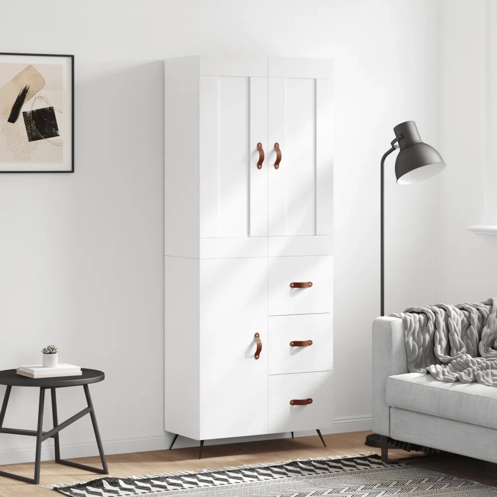 Credenza Bianca 69,5x34x180 cm in Legno Multistrato 3199785