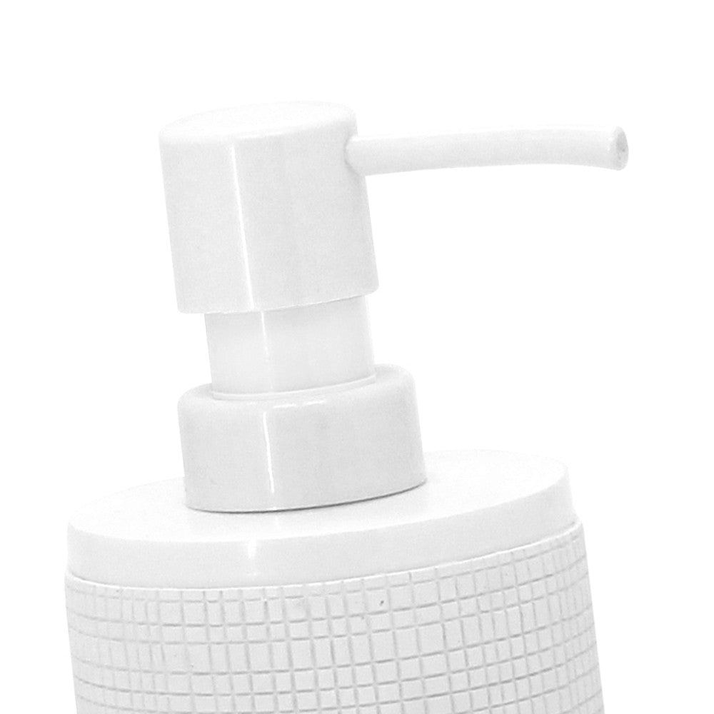 Dispenser serie next, color bianco con particolare lavorazione quadrettata