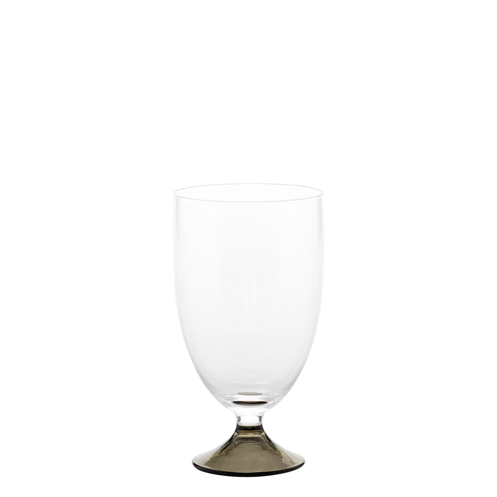 Zafferano Calice Acqua Maestro Serie Collezione Artigianale in Vetro Soda Lime Soffiato a Mano Colore Grigio Set da 4 Pezzi Design Veneziano