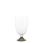 Zafferano Calice Acqua Maestro Serie Collezione Artigianale in Vetro Soda Lime Soffiato a Mano Colore Grigio Set da 4 Pezzi Design Veneziano