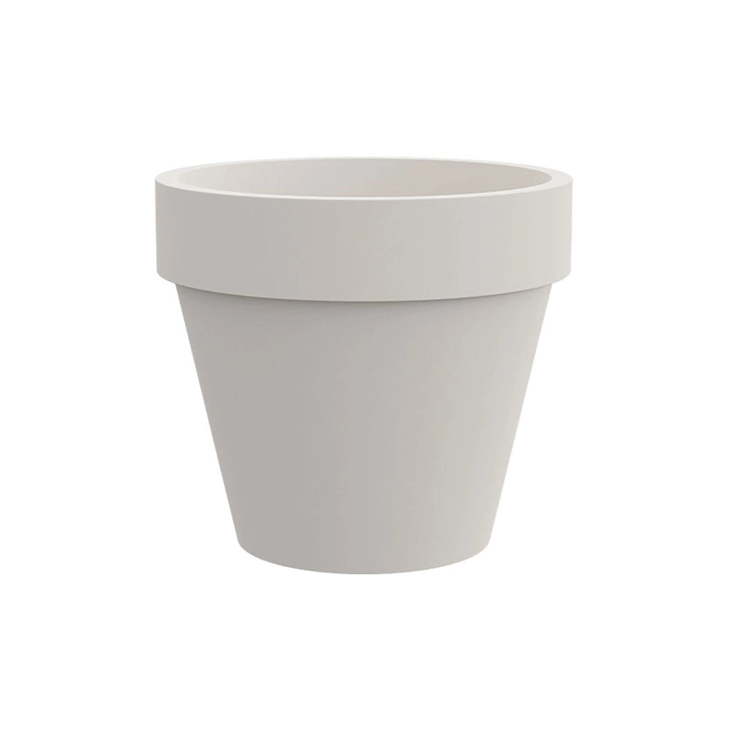Vaso Rotondo Design Classico Indoor e Outdoor Tera Standard One Chalk Ø40 cm in Plastica Bianco Gesso