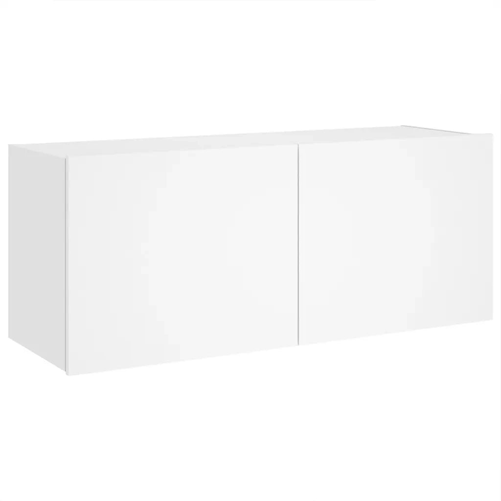 Mobile TV a Parete con Luci LED Bianco 100x35x41 cm 837323