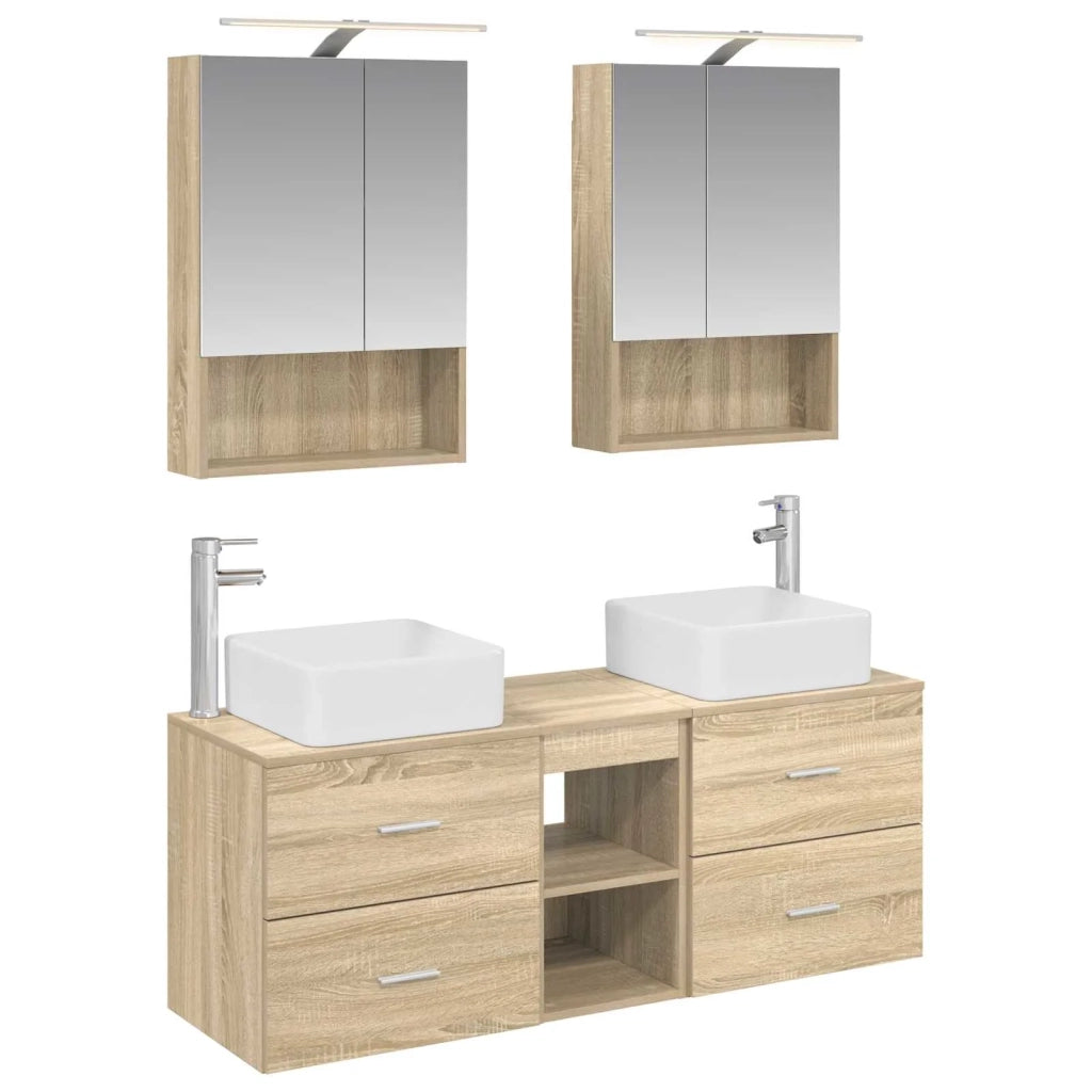 Set di mobili per il bagno 5 pcs Rovere Sonoma 3406761