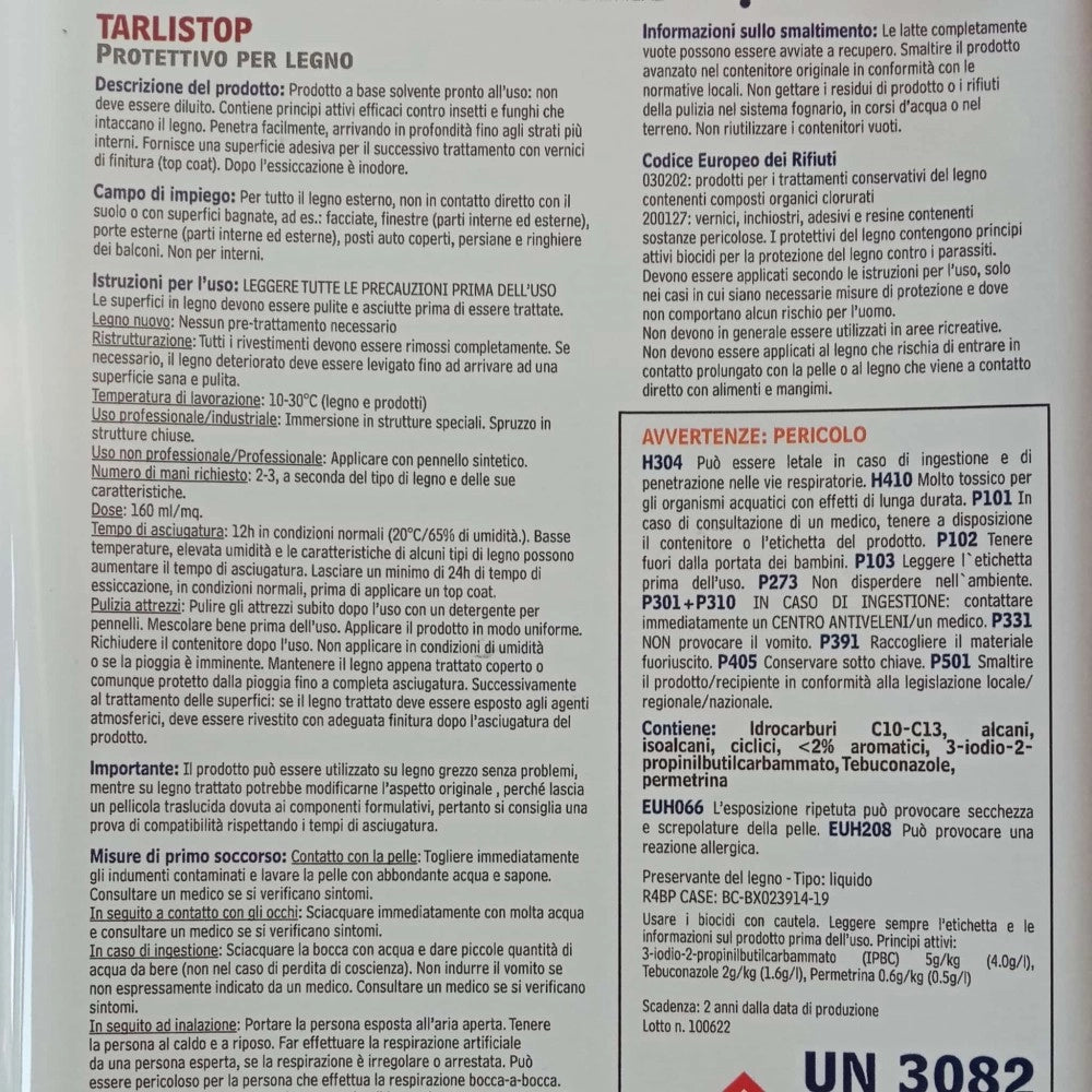 Lignum tarlistop 1lt antitarlo protettivo trasparente per legno