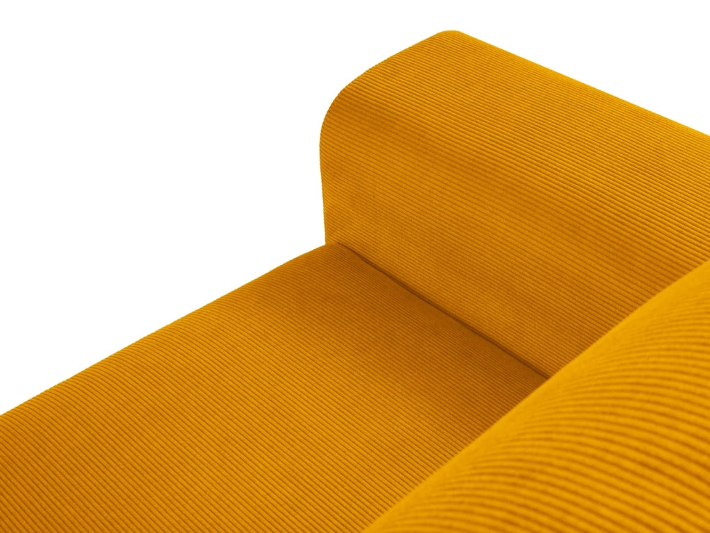 Cosmopolitan Design - Divano convertibile angolare destro con contenitore "Kyoto" 4 posti in velluto a coste giallo 
