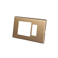 PLACCA A 2 FORI PER MODULO NORMALE E PRESA STANDARD ITALIANO-TEDESCO CON SUPPORO