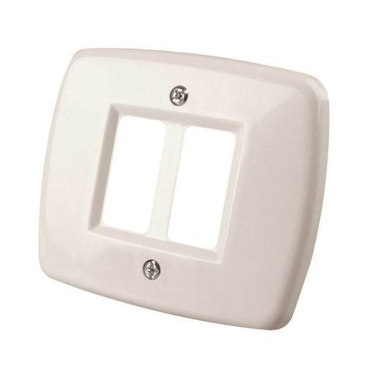 PLACCA AUTOPORTANTE IN TECNOPOLIMERO A 2 FORI ,  PER SCATOLE TONDE Ø 60MM,  IMQ,