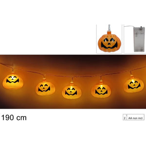 FILO 20 ZUCCHE LED LUMINOSE DI HALLOWEEN A BATTERIE DI DUESSE