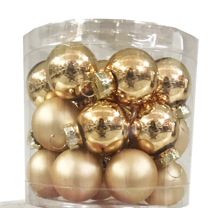 CILINDRO 24 SFERE VETRO ORO D.25 MM MET/MATT