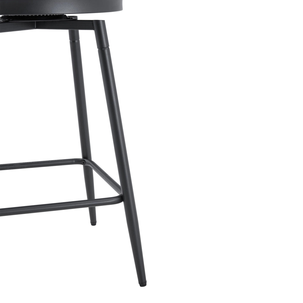 Sgabello da bar nero in metallo stile Windsor con seduta imbottita in PU, h 73 cm