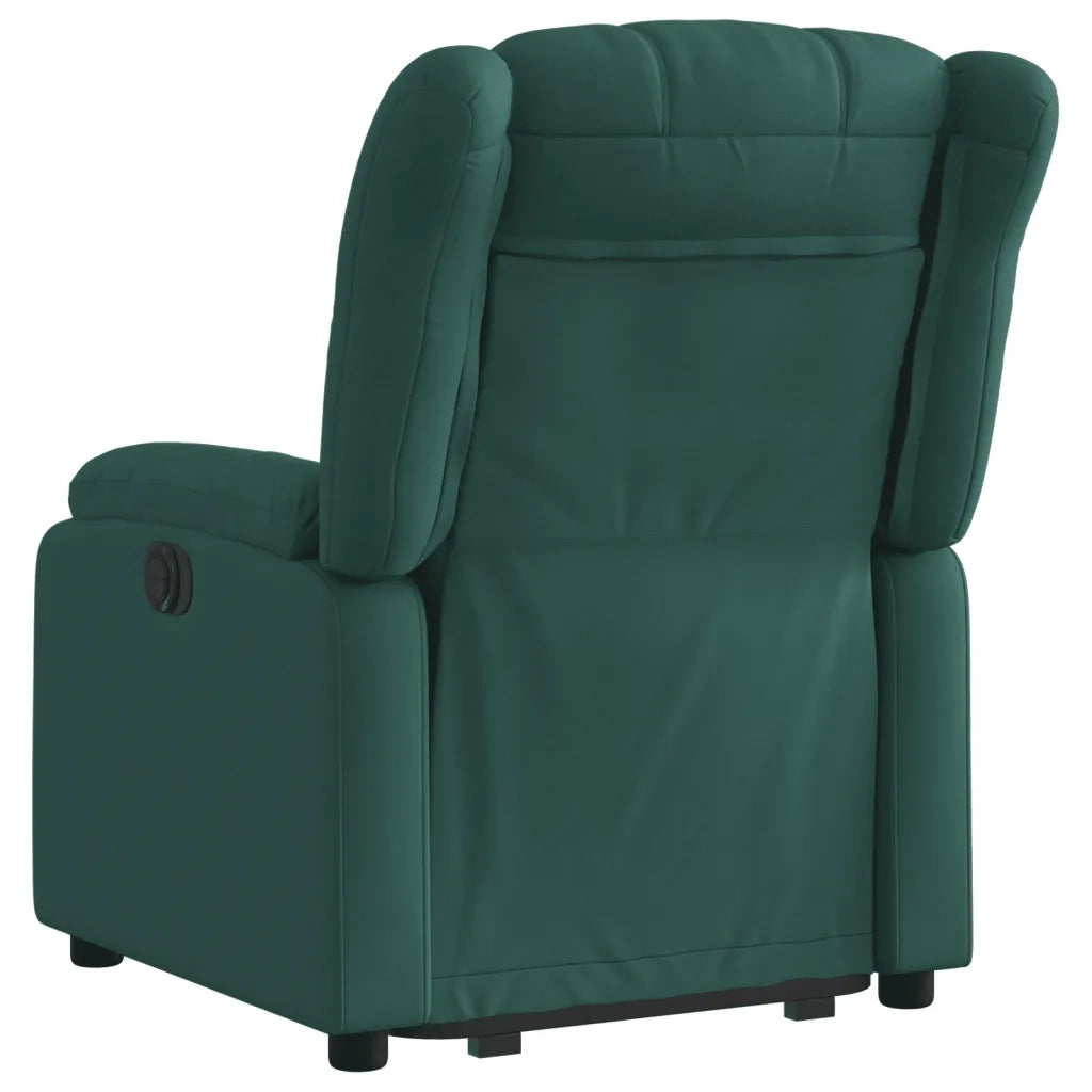 Poltrona | Sedia Relax Alzapersona Reclinabile Verde Scuro in Tessuto