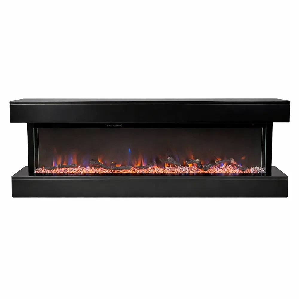 Tempo Style - Camino elettrico a parete e da incasso ALARO ULTRA+ | Stufa ventilata da 750W/1500W a basso consumo (Nero, 152cm)