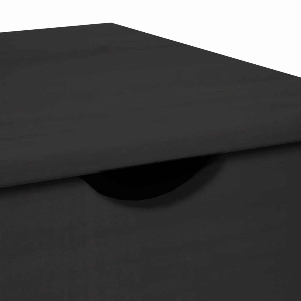 Mobile con Ruote Nero 34 x 39 x 65,5 cm Legno di Pino Massello 42028359