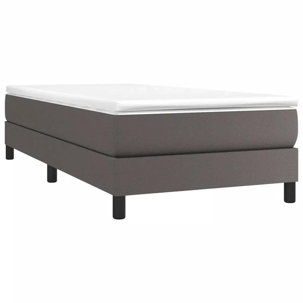 Giroletto a Molle con Materasso-Struttura Letto Grgio 80x200 cm in Similpelle 165502