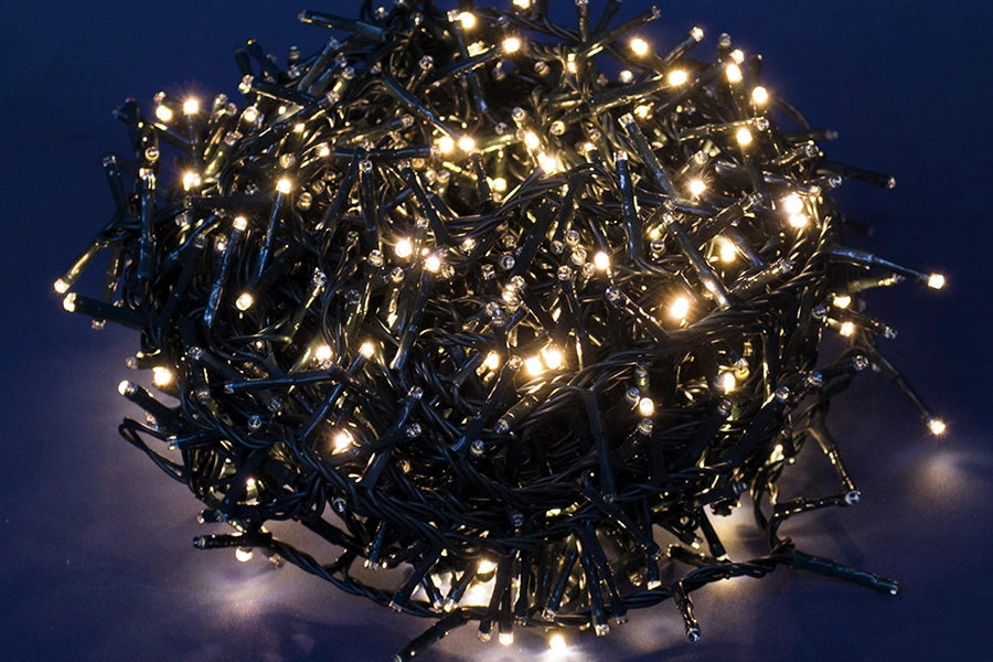 Luci di Natale Led effetto Flash Connect Intermittenti uso Esterno Interno 25 mt Numero Led: 1000, Temperatura di colore: Luce Calda